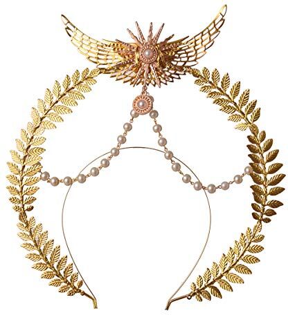 GRACEART Halo Corona Fascia In Metallo Dea Copricapo Cosplay Corona Tudor Fascia Elegante Perla Tiara Partito Accessori Per Capelli