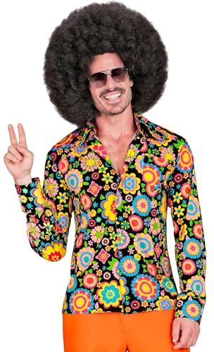 WIDMANN MILANO PARTY FASHION Camicia anni '60 per uomo, Hippie, Reggae, Flower Power, Disco Fever, Schlagermove