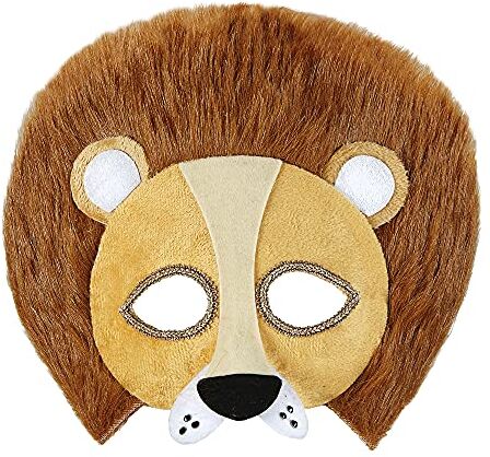 WIDMANN Maschera per occhi, maschera per adulti, in peluche, maschera da animale, animale da festa