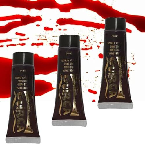 Generic Tubetto Sangue Finto Lavabile, 3 Pezzi da 20 ml, Sangue finto per Halloween, Ferite, Trucco, Effetto Speciale, Feste a Tema, Carnevale, Travestimenti Horror, Make-Up Zombie