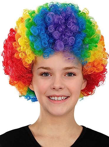 Funidelia Parrucca da clown arcobaleno per bambina e bambino Pagliacci, Circo Accessori per bambini, accessorio per costume Multicolore