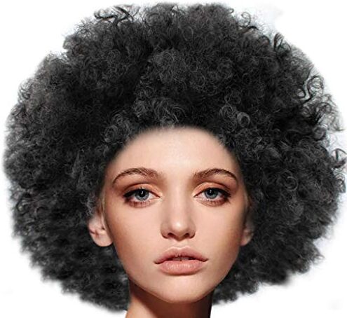 Generic Partito divertente afro clown capelli tifoso calcio adulto afro maschera capelli manga parrucca donna (L, taglia unica)