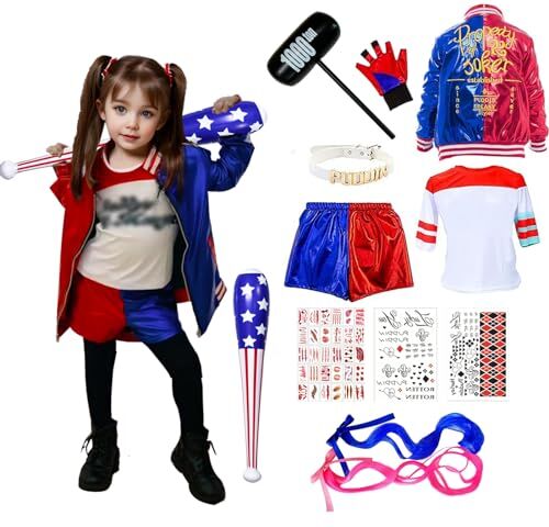 JMOCD Quinn Costume,Suicide Squad Cosplay Outfits per Carnevale Halloween