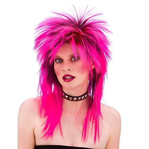 Wicked Costumes Accessori Retro Hot Pink Rocker parrucca del vestito operato Unisex 80