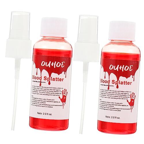 FRCOLOR 2 Pz Spray Al Plasma Finta Mano Insanguinata Spruzzo Di Sangue Di Halloween Arredamento Dellenoteca Pittura Di Sangue Finto Trucco Viso Bianca Effetti Speciali Costume Plastica