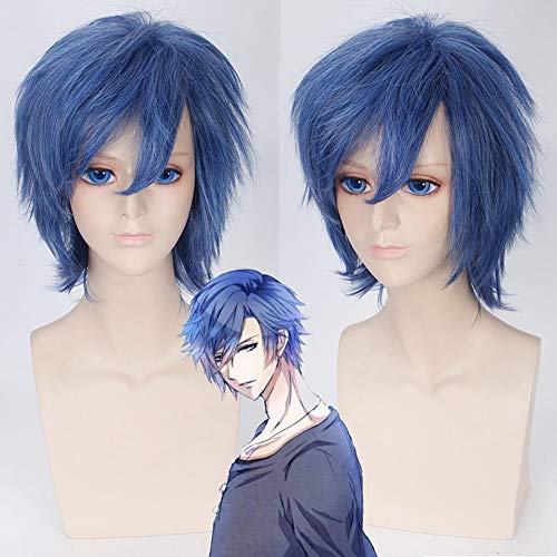 FZYUYU 10 pollici Soffice Breve Blu Maschio Sintetico Dei Capelli Uta Nessun Principe Ichinose Tokiya Anime Cosplay Parrucca Per la festa in costume