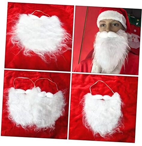 Holibanna 1 Pc Sostiene i Del Viso Barba Costume Personaggio Bianco Parrucca e Barba Di Babbo Natale Divertente Barba Di Babbo Natale Barba Per Uomo Bianca Bambino Cappotto