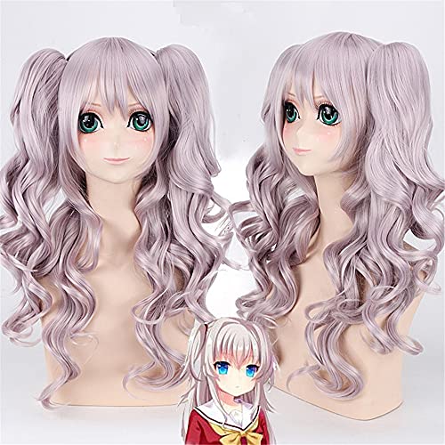 XINYIYI Anime Charlotte Tomori Nao Parrucca Doppia Coda Di Cavallo Riccia Costume Halloween Anime Cosplay Unisex + Protezione Parrucca Gratuita