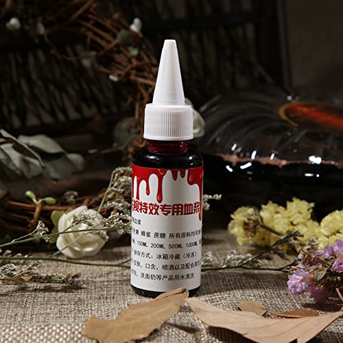 Generic Sangue Finto Commestibile Professionale, Crea Ferite e Cicatrici Realistiche per il Trucco di Halloween (50 ml di sangue)