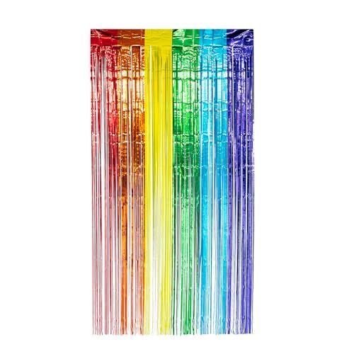 Boland Tenda in foil arcobaleno 200 x 100 cm, decorazione per feste, carnevale o compleanni, decorazione, tenda in orpello