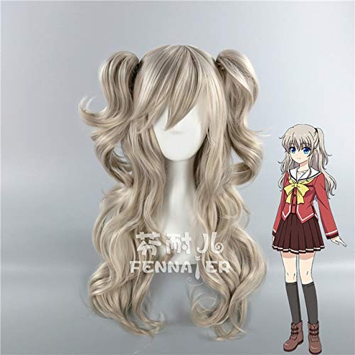 GJBXP Charlotte Tomori Nao Cosplay Parrucca Coda di cavallo Cosplay di Halloween Gioco di ruolo + Cappellino per parrucca Taglia unica come mostrato in figura