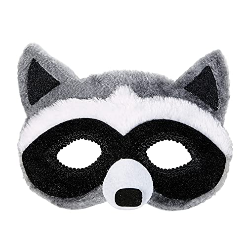 WIDMANN Maschera per occhi, maschera per adulti, in peluche, maschera per animali, animale da festa