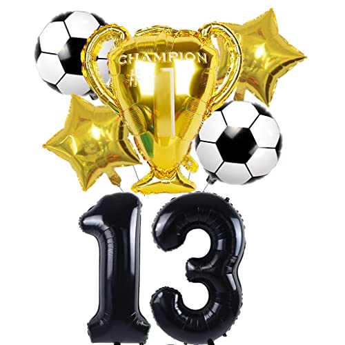 Conruich Kit di Palloncini Calcio, Decorazione Compleanno 3 Anni Bambino, Palloncino Gigante Numero 3, Calcio Decorazioni Festa di Compleanno Ragazzo, Calcio Tema Party Decorazioni