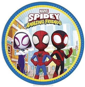 Procos Spidey and His Amazing Friends, confezione da 8 piatti per feste FSC