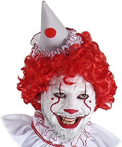 PEGASUS PARRUCCA CLOWN ASSASSINO ACCESSORIO COSTUME CARNEVALE DA HIT PAGLIACCIO HORROR