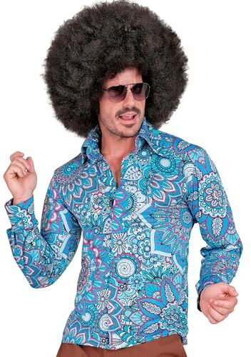 WIDMANN MILANO PARTY FASHION Camicia anni '60 per uomo, Hippie, Reggae, Flower Power, Disco Fever, Schlagermove