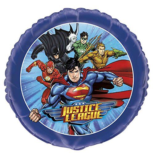 Unique Palloncino Compleanno-45 cm-Justice League Party, Multicolore, 45,8 cm (18"),