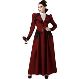 Atosa Adulto Vampiro Costume Donna Dracula Regina Strega Costumi Horror per Halloween, Carnevale, Feste a Tema Include abito lungo Comodo, divertente e originale XL Atosa Adulto Vampiro Costume Donna Dracula Regina Strega Costumi Horror per Halloween, Carnevale, Feste a Tema Include abito lungo Comodo, divertente e originale XL