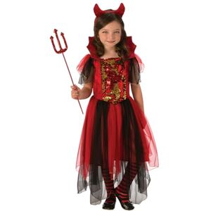 Rubie's Rubies Costume da strega diavolo per bambina, vestito da strega diavolo con dettagli glitterati e fascia per capelli con corna Halloween, carnevale, compleanno e Natale Rubie's Rubies Costume da strega diavolo per bambina, vestito da strega diavolo con dettagli glitterati e fascia per capelli con corna Halloween, carnevale, compleanno e Natale