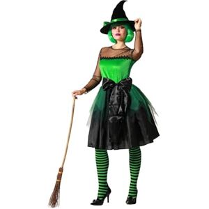 Atosa Costume Strega Verde Adulto Donna Streghe magiche Orrore Costumi per Halloween, Carnevale, Feste a Tema Include cappello, vestito, fiocco Comodo, divertente e originale XS-S Atosa Costume Strega Verde Adulto Donna Streghe magiche Orrore Costumi per Halloween, Carnevale, Feste a Tema Include cappello, vestito, fiocco Comodo, divertente e originale XS-S