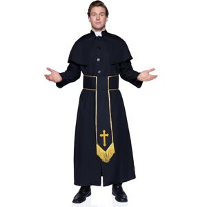 Leg Avenue - Prete Religious Costumi per Adulti, Colore Nero, XL, Leg Avenue - Prete Religious Costumi per Adulti, Colore Nero, XL,