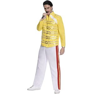 Costume Uomo Icona del Rock degli Anni '80 Giallo XL Costume Uomo Icona del Rock degli Anni '80 Giallo XL