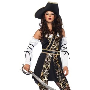 Leg Avenue 8556301054 Black Sea Buccaneer Costume da Pirata, Nero/Oro, Taglia: S (EUR 34-36) Leg Avenue 8556301054 Black Sea Buccaneer Costume da Pirata, Nero/Oro, Taglia: S (EUR 34-36)