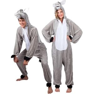 Boland Costume da asino per adulti, tuta con cappuccio in peluche, motivo animale, cerniera frontale, fattoria, contadino, carnevale, festa in maschera Boland Costume da asino per adulti, tuta con cappuccio in peluche, motivo animale, cerniera frontale, fattoria, contadino, carnevale, festa in maschera