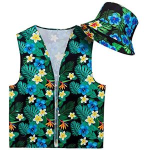 Boland Set costume turist, cappello e gilet, motivo floreale, vacanza, costume, carnevale, feste a tema Boland Set costume turist, cappello e gilet, motivo floreale, vacanza, costume, carnevale, feste a tema