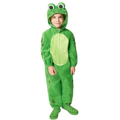 amscan 9916867 Costume intero da rana con cappuccio, per bambini, età: 10-12 anni amscan 9916867 Costume intero da rana con cappuccio, per bambini, età: 10-12 anni