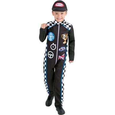 Costume da pilota di corse Smiffys 99773M - Unisex Bambini, Nero, 7-9 Anni Costume da pilota di corse Smiffys 99773M - Unisex Bambini, Nero, 7-9 Anni