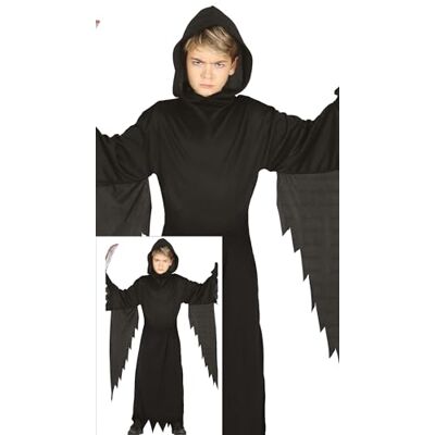 FIESTAS GUIRCA Costume da assassino con coltello da cacciatore di anime per bambini, costume da mietitore della morte nera, costume di Halloween per bambine e ragazzi dai 3 ai 4 anni FIESTAS GUIRCA Costume da assassino con coltello da cacciatore di anime per bambini, costume da mietitore della morte nera, costume di Halloween per bambine e ragazzi dai 3 ai 4 anni