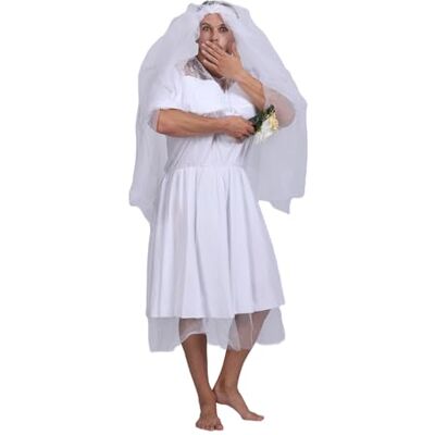 EraSpooky Uomo Addio al Celibato Divertente Costume Bianca Sposa Matrimonio Vestito EraSpooky Uomo Addio al Celibato Divertente Costume Bianca Sposa Matrimonio Vestito