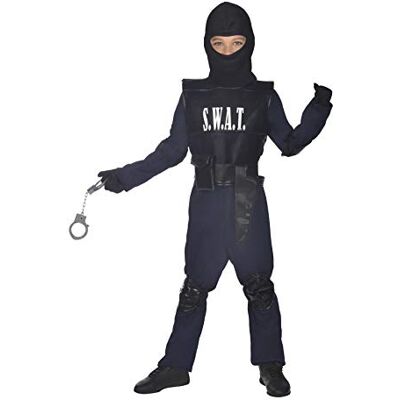 amscan Costume da agente SWAT per bambini, Nero, 4-6 Anni amscan Costume da agente SWAT per bambini, Nero, 4-6 Anni