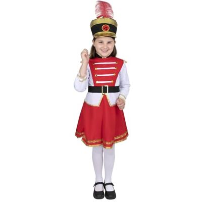 Dress Up America Costume da Maggiorata per Bambina Uniforme Deluxe da Banda Musicale per Bambini Vestito da Capobanda Rosso e Bianco con Cappello per Sfilate, Carnevale e Halloween Dress Up America Costume da Maggiorata per Bambina Uniforme Deluxe da Banda Musicale per Bambini Vestito da Capobanda Rosso e Bianco con Cappello per Sfilate, Carnevale e Halloween