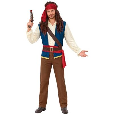 Costume da Pirata Adulto Guirca - Camicia Gilet Cintura Pantaloni Costume da Pirata Adulto Guirca - Camicia Gilet Cintura Pantaloni