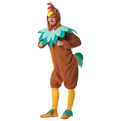 Boland Costume da pollo in peluche, set di costumi per adulti, tuta con cappuccio, colletto e gambali per Carnevale e feste a tema Boland Costume da pollo in peluche, set di costumi per adulti, tuta con cappuccio, colletto e gambali per Carnevale e feste a tema