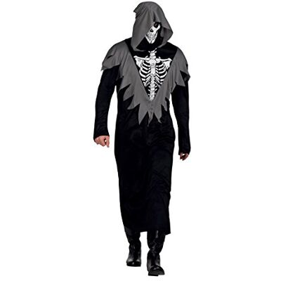 Boland Costume per adulti Guardiano scheletro, tuta con cappuccio e maschera, varie taglie, uomo con falce, carnevale, festa a tema, Halloween Boland Costume per adulti Guardiano scheletro, tuta con cappuccio e maschera, varie taglie, uomo con falce, carnevale, festa a tema, Halloween