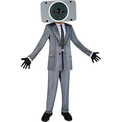 Rubie's Rubies Speakerman per bambino e bambina, Tuta, maschera e guanti, Licenza Ufficiale Skibidi Toilet, per Carnevale, cosplay, e feste Rubie's Rubies Speakerman per bambino e bambina, Tuta, maschera e guanti, Licenza Ufficiale Skibidi Toilet, per Carnevale, cosplay, e feste
