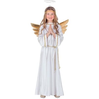 Boland Costume da angelo Gabriella per bambina, abito lungo, diadema, ali e cintura, per Carnevale e Natale Boland Costume da angelo Gabriella per bambina, abito lungo, diadema, ali e cintura, per Carnevale e Natale