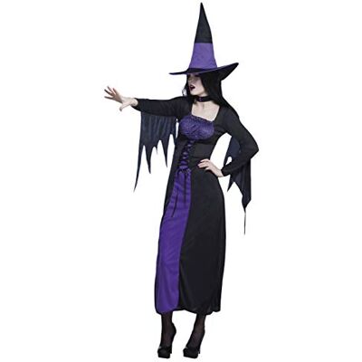 Boland Costume da Strega Viola per Donna, Set con Abito, Collana e Cappello, Costumi di Carnevale da Donna, Travestimento Boland Costume da Strega Viola per Donna, Set con Abito, Collana e Cappello, Costumi di Carnevale da Donna, Travestimento