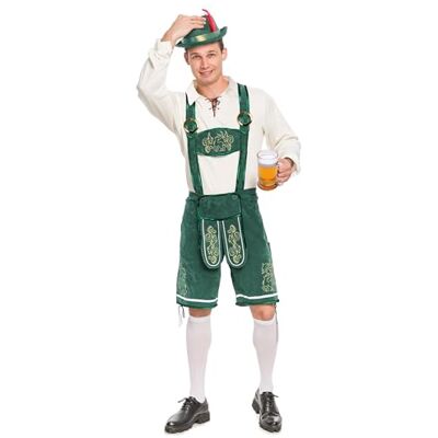 Spooktacular Creations Uomo tedesco bavarese oktoberfest costume set per halloween dress up partito e festa della birra verde, L Spooktacular Creations Uomo tedesco bavarese oktoberfest costume set per halloween dress up partito e festa della birra verde, L