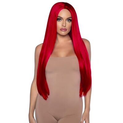 Leg Avenue Parrucca da donna, lunghezza 83,8 cm, con parte centrale dritta, taglia unica, colore rosso Leg Avenue Parrucca da donna, lunghezza 83,8 cm, con parte centrale dritta, taglia unica, colore rosso