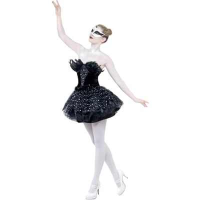 Costume Mascherata Cigno Gotico di Smiffys - Vestito Nero per Adulti Costume Mascherata Cigno Gotico di Smiffys - Vestito Nero per Adulti