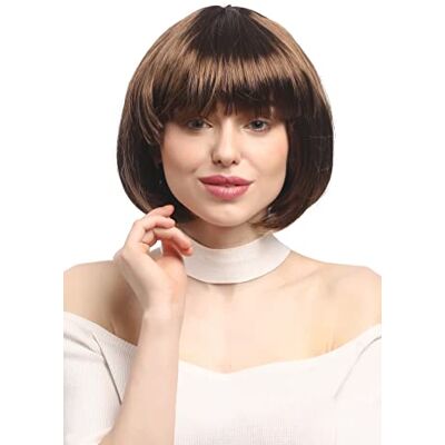 WIG ME UP Bellissimo Parrucca da Party, Caschetto, Marrone, Disco, Corta & Impertinente PW0114-P6 WIG ME UP Bellissimo Parrucca da Party, Caschetto, Marrone, Disco, Corta & Impertinente PW0114-P6