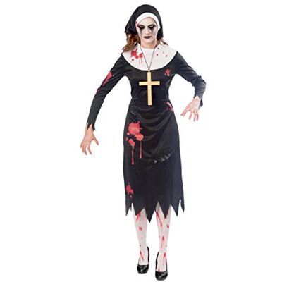 amscan Costume da suora zombie, per adulti, per Halloween, da donna, taglia 42-46, 9902704 amscan Costume da suora zombie, per adulti, per Halloween, da donna, taglia 42-46, 9902704