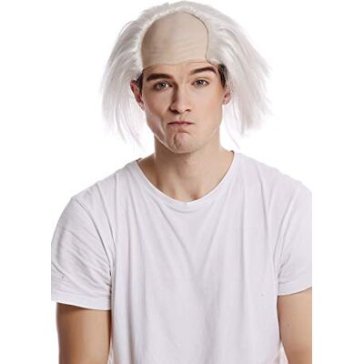 WIG ME UP -91124-ZA68 Parrucca Testa Calva Mezza pelata Halloween Carnevale Capelli Bianchi Einstein Igor Professore Vecchio Nonno WIG ME UP -91124-ZA68 Parrucca Testa Calva Mezza pelata Halloween Carnevale Capelli Bianchi Einstein Igor Professore Vecchio Nonno