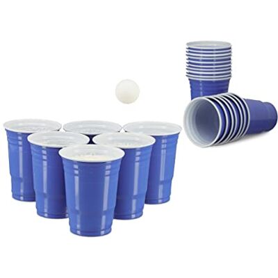 Relaxdays Set Bicchieri da Beer Pong, Bevande 16 oz/473 ml, Accessori Feste, Party, Gioco Alcolico, 50x, blu Relaxdays Set Bicchieri da Beer Pong, Bevande 16 oz/473 ml, Accessori Feste, Party, Gioco Alcolico, 50x, blu