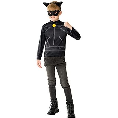 Rubie's RUBIES – MIRACULOUS Ufficiale Gatto Nero – Kit travestimento per bambini con top a maniche lunghe + maschera nera + serra testa orecchie di gatto. Per trasformarsi in un gatto nero Rubie's RUBIES – MIRACULOUS Ufficiale Gatto Nero – Kit travestimento per bambini con top a maniche lunghe + maschera nera + serra testa orecchie di gatto. Per trasformarsi in un gatto nero