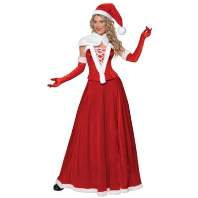 Costume Miss Santa di Smiffys - Rosso, Cappello, Mantella, Corsetto - Costume Costume Miss Santa di Smiffys - Rosso, Cappello, Mantella, Corsetto - Costume